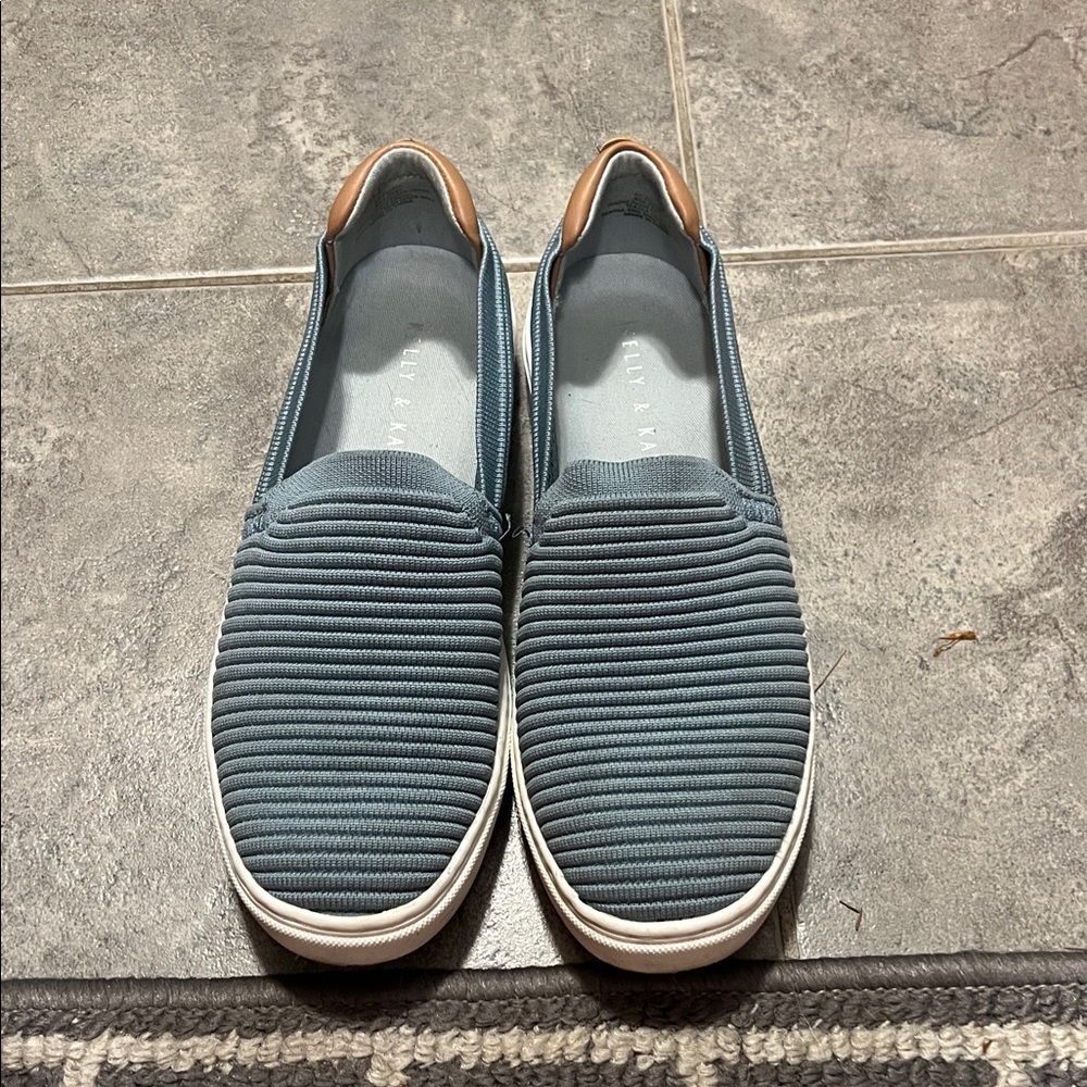 Kelly & Katie Blue Textured Casual Slip-On Flats